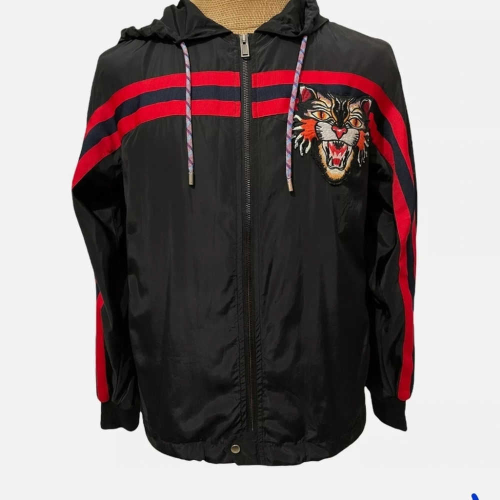 RARE Men's Gucci Angry Cat Hooded Windbreaker Jacket